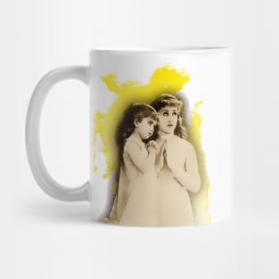 Christian girls praying with folded hands in act of faith Mug